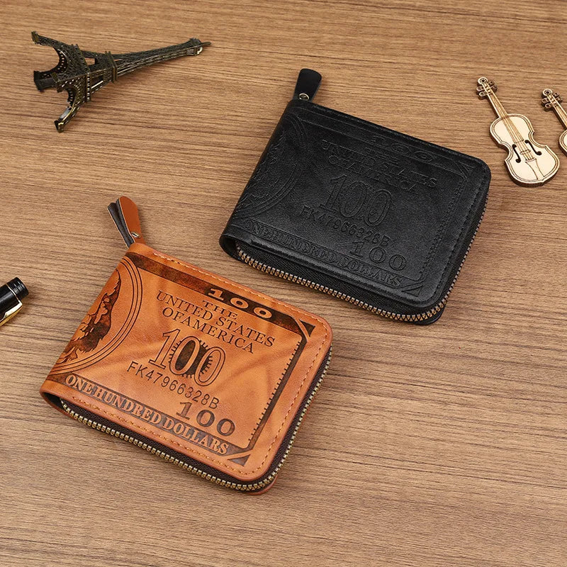 CEXIKA Men's Leather Wallet | Zipper Clutch with Card Holder alternate view