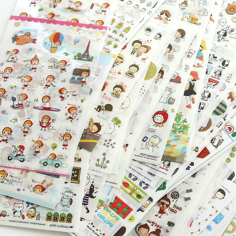 6Pcs Waterproof Cartoon Sticker Set | Cute DIY Decals for Laptops, Phones, and Planne alternate view