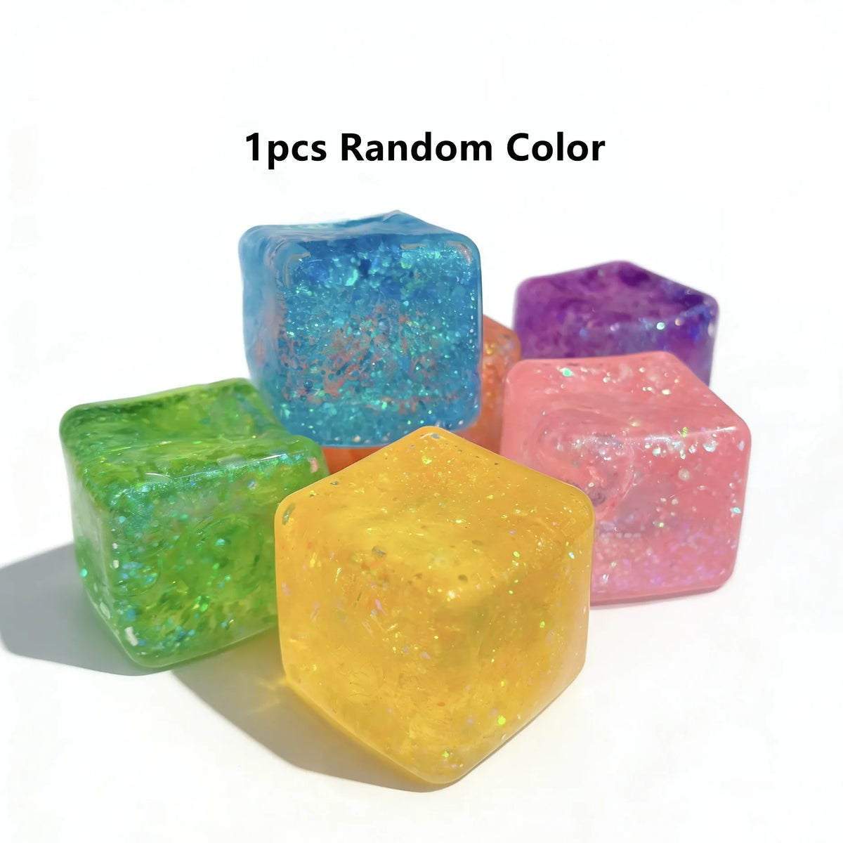 New Ice Cube Shaped Fidget Toy Square Stress Relief Ball Squishy Squeeze Anxiety ADHD alternate view
