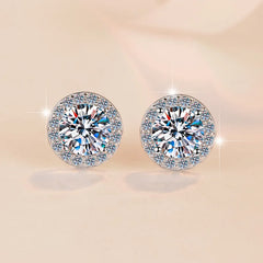New 925 Sterling Silver 2ct Moissanite Earrings for Women Exquisite Student Girlfriend Wedding Engag