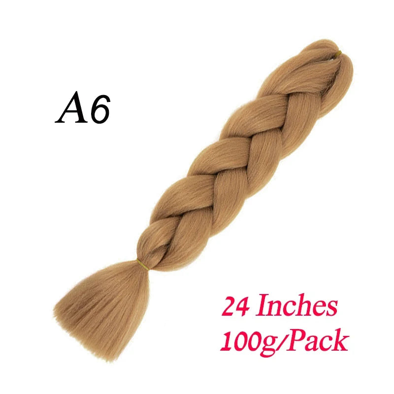 Lihui Pre Stretched Jumbo Braid Hair Extensions 24 inch | Kanekalon Synthetic Hair for African Braids