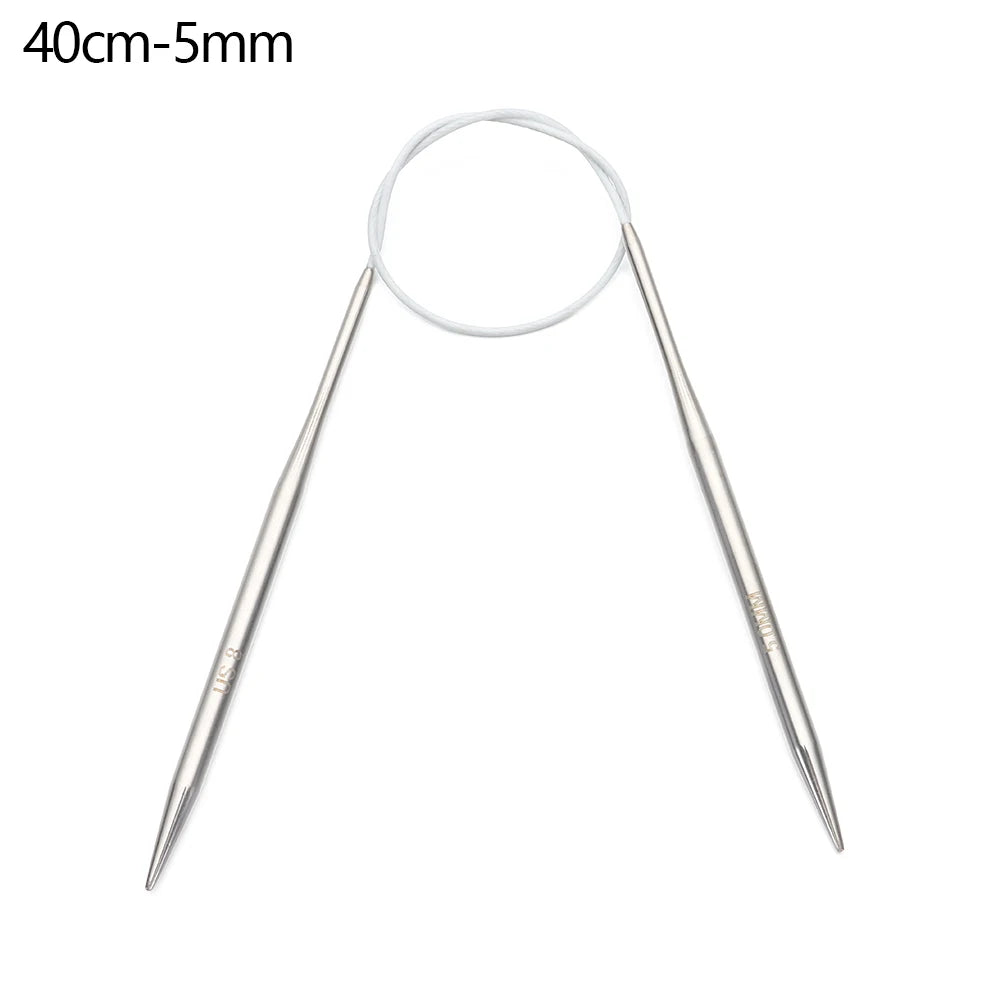 80/100cm Stainless Steel Circular Needle Round Weaving Knitting Needles Handmade Croch close-up view