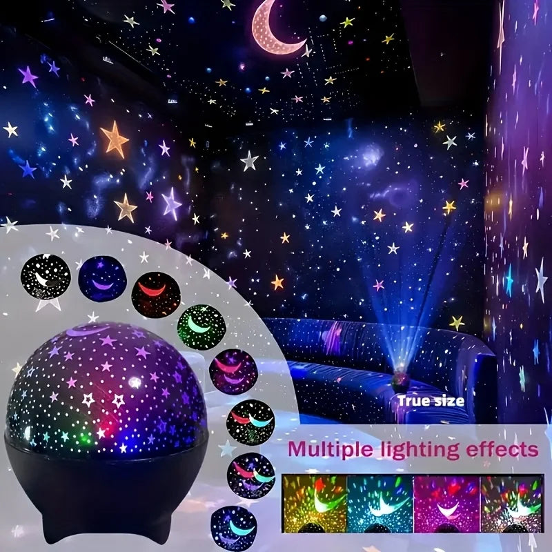 Starry Sky Projector Light | 7-Mode LED Night Light for Kids Room Decor close-up view