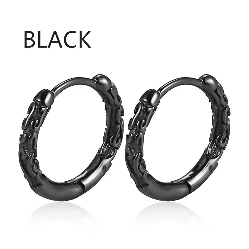 2pc Korean Fashion Punk Rock Cross Feather Stud Earrings for Women And Men High Quality Stainless Steel Hip Hop Ear Jewelry