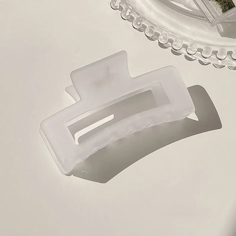 New Women Elegant Transparent Frosted Rectangle Hair Claws Lady Sweet Hair Decorate T alternate view