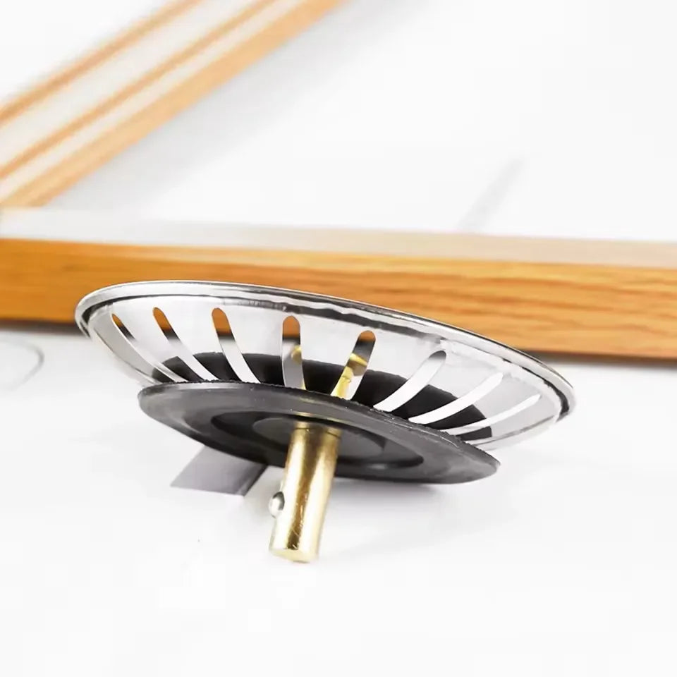 Stainless Steel Kitchen Sink Filter Hole Bathtub Hair Catcher Stopper Bathroom Sewer D close-up view