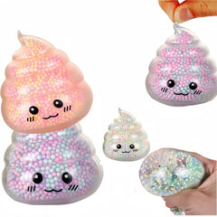 2PCS Squishy Poop Stress Relief Balls Colorful Fidget Toys for Girls Kids Easter Basket Stuffers Str