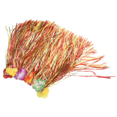Kids Hawaiian Luau Costume Set | Grass Skirt Lei Flower Bracelets Headband close-up view