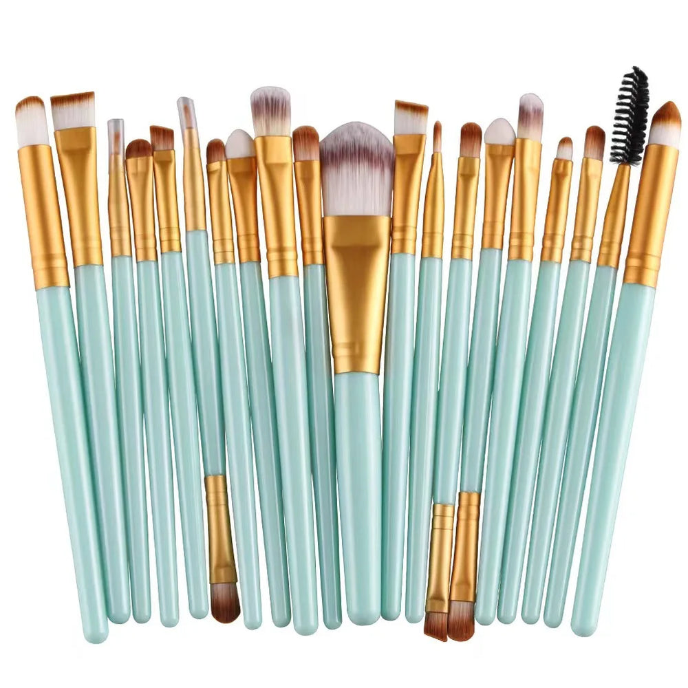 20-Piece Eye Makeup Brush Set | Complete Eye Shadow & Eyeliner Tools close-up view