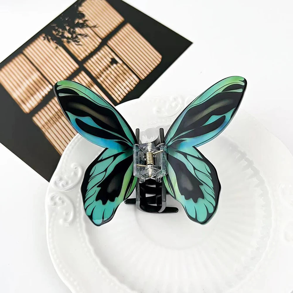 1Pc Big and Elegant Butterfly Hair Claw Clips, Colorful Claw Clips Accessories for Women Thin and Medium Hair, Styling Accessori