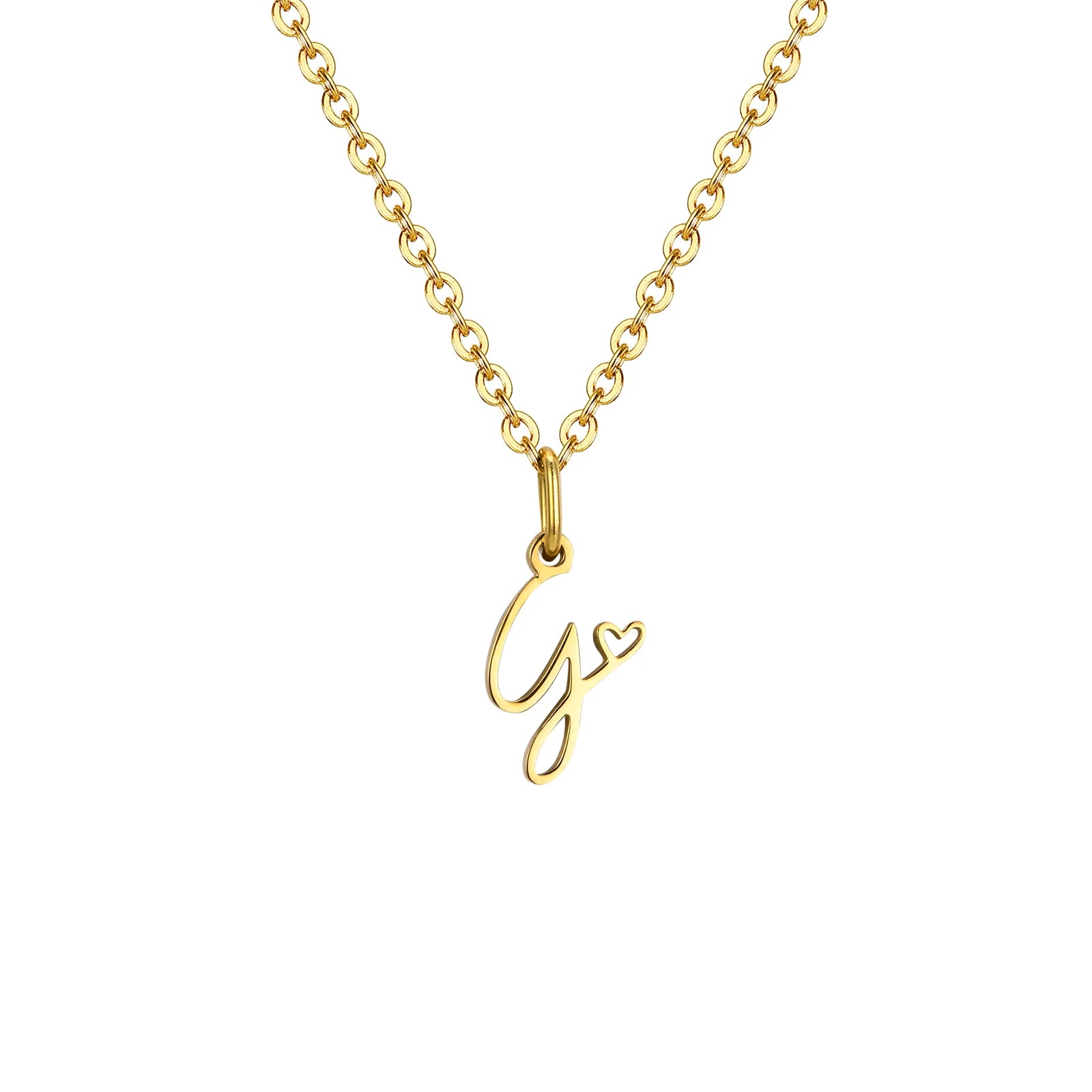Dainty Heart Initial Necklace for Women, Gold Plated A-Z Letter Pendant, Waterproof additional angle