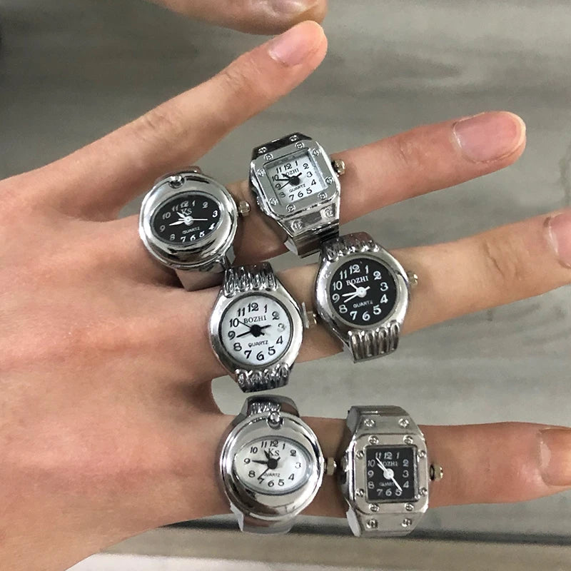 Retro Roman Vintage Punk Finger Watch Ring