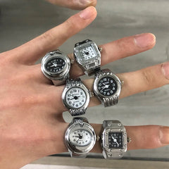 Retro Roman Vintage Punk Finger Watch Ring