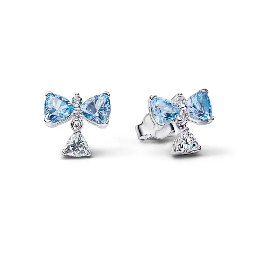 2026 New 925 Silver Elephant Cherry Blossom Butterfly Heart Earrings, a delicate choice detail view