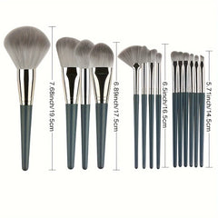14-Piece Makeup Brush Set | Soft Nylon Bristles Travel Kit alternate view