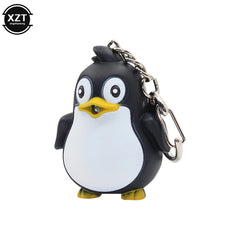 Adorable Penguin Keychain with LED Light and Sound | Fun Cartoon Car Pendant