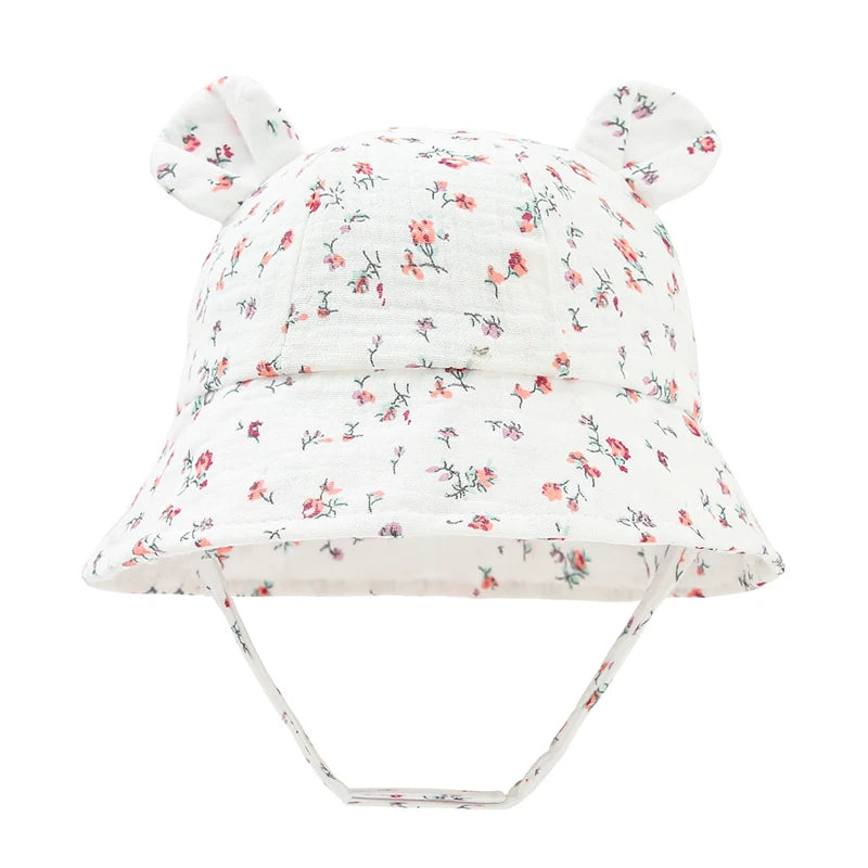 Muslin Baby Sun Hat for Newborn | Cotton Bucket Hat for Infant Summer detail view