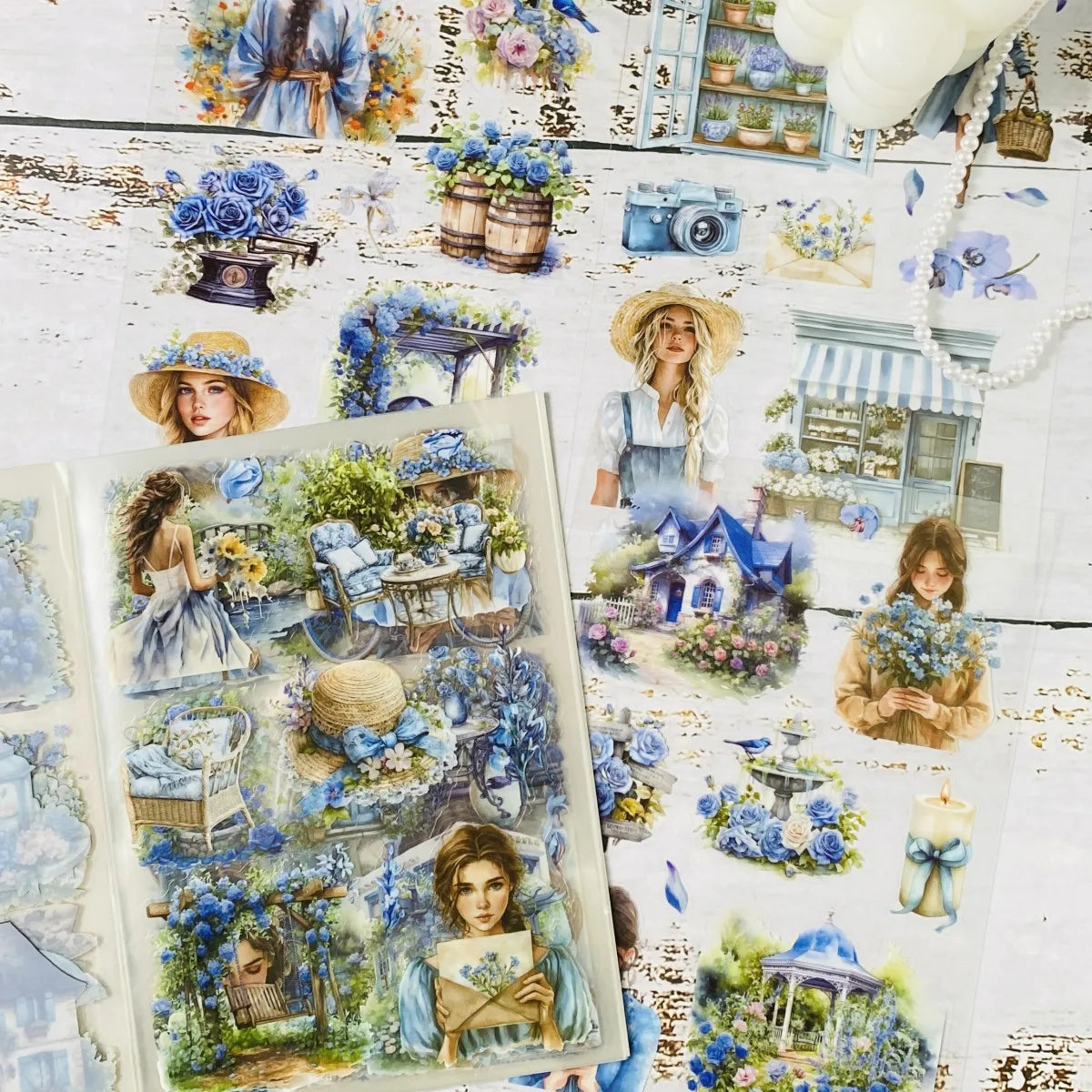 20-Sheet Junk Journal Sticker Pack | DIY Scrapbooking Decor additional angle