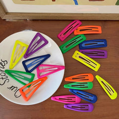 6pcs Neon Color Metal Hairpins Women Girls Geometric Big Size Hair Clips Spring Summe alternate view