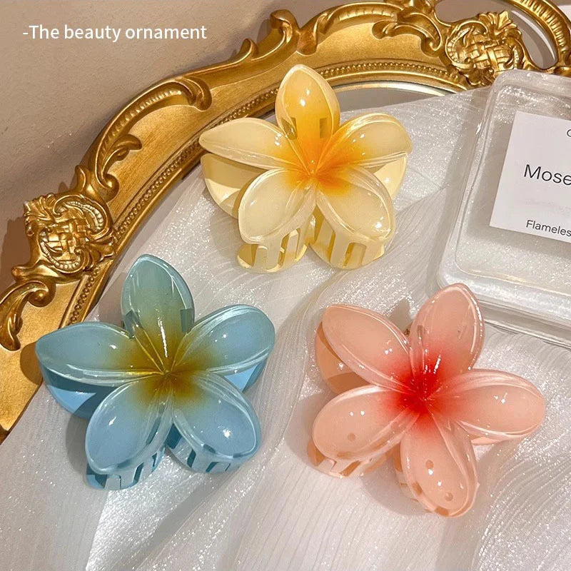 Bohemian Flower Hair Claw Clip For Women Sweet Floral Hair Claws Crab Clamp Barrett additional angle
