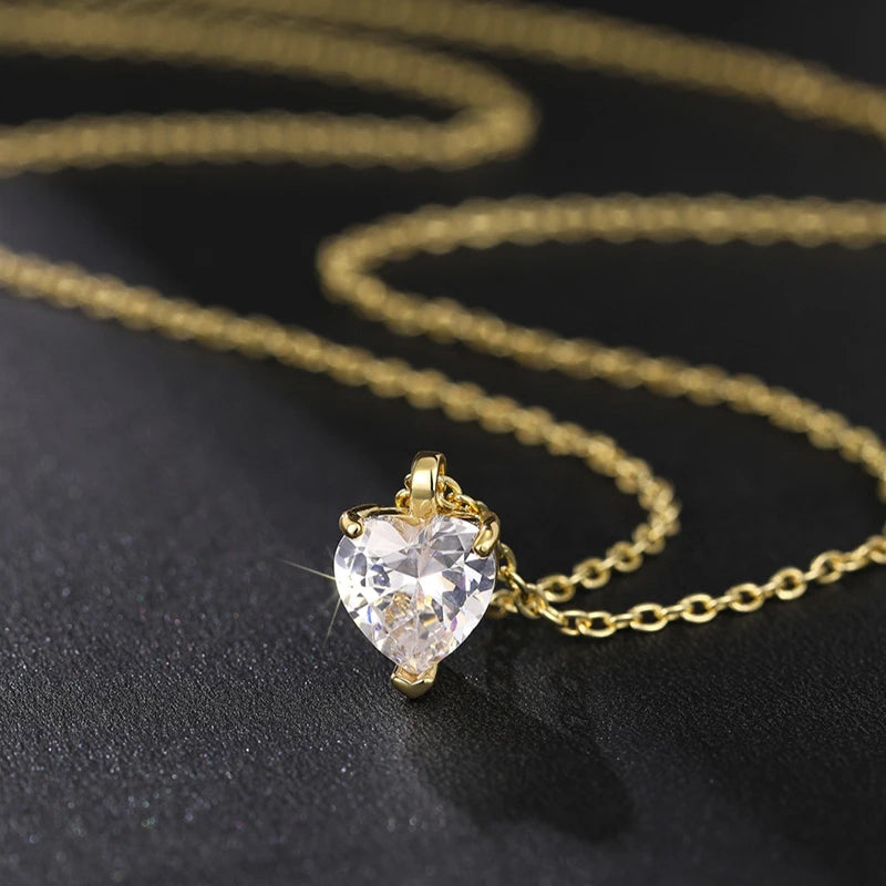 Huitan Sweet Heart Women Pendant Necklace for Wedding Engagement Anniversary Romant additional angle