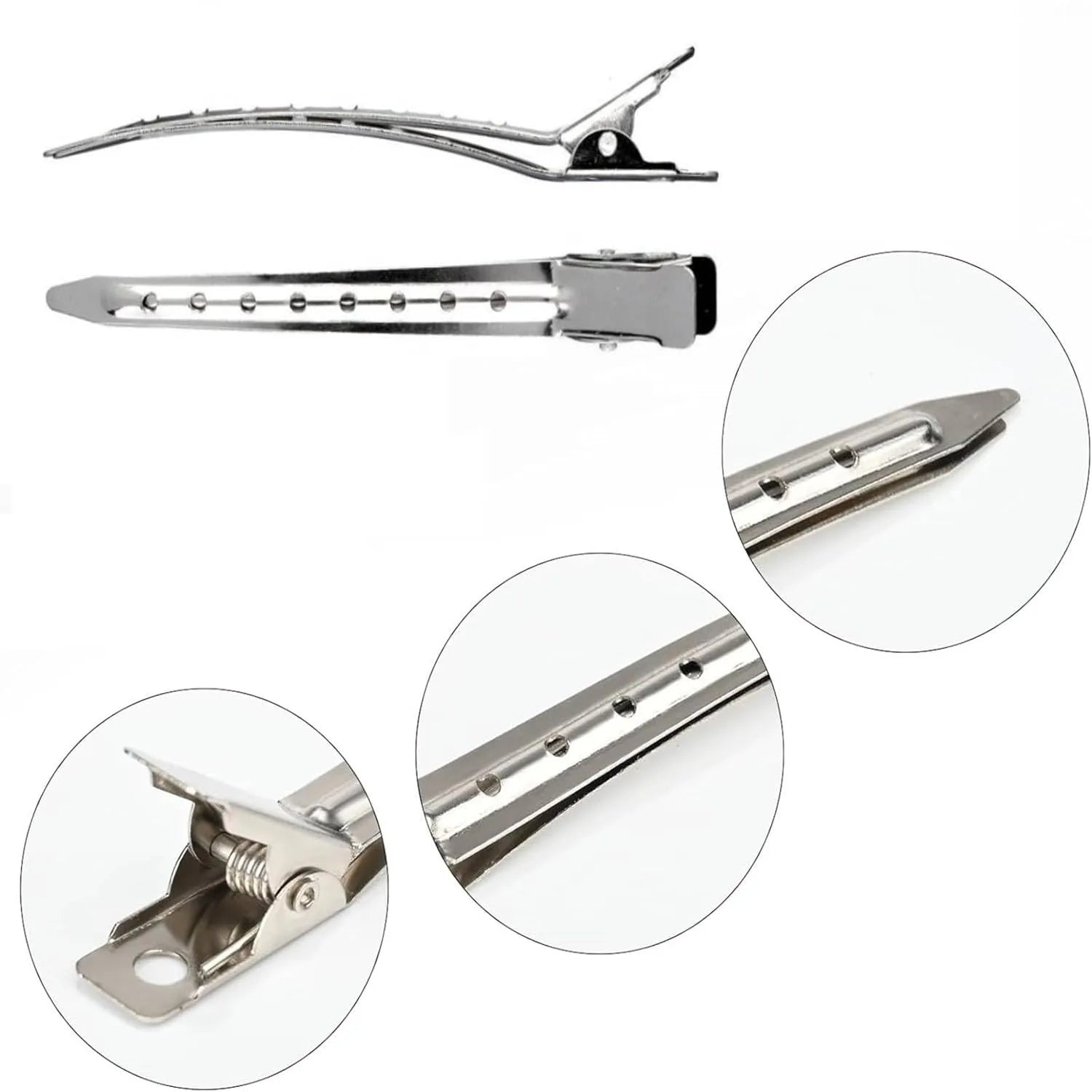 Hair Salon Hair Clips Metal Duckbill Crocodile Curling Hair Styling Clips Barber Shop Ha detail view