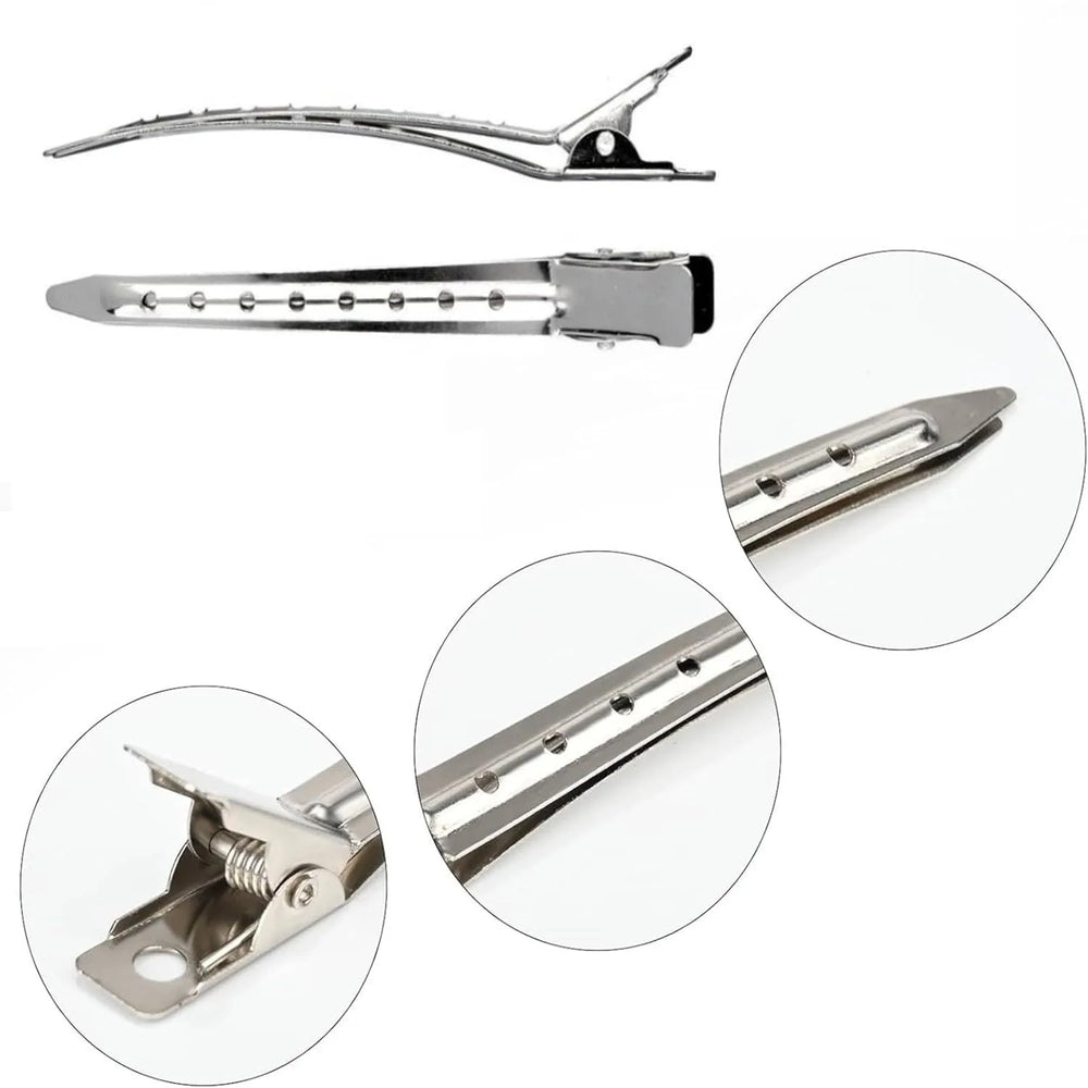 Hair Salon Hair Clips Metal Duckbill Crocodile Curling Hair Styling Clips Barber Shop Ha detail view