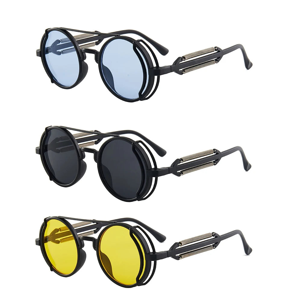 Classic Gothic Steampunk Sunglasses Brand Designer Men additional angle