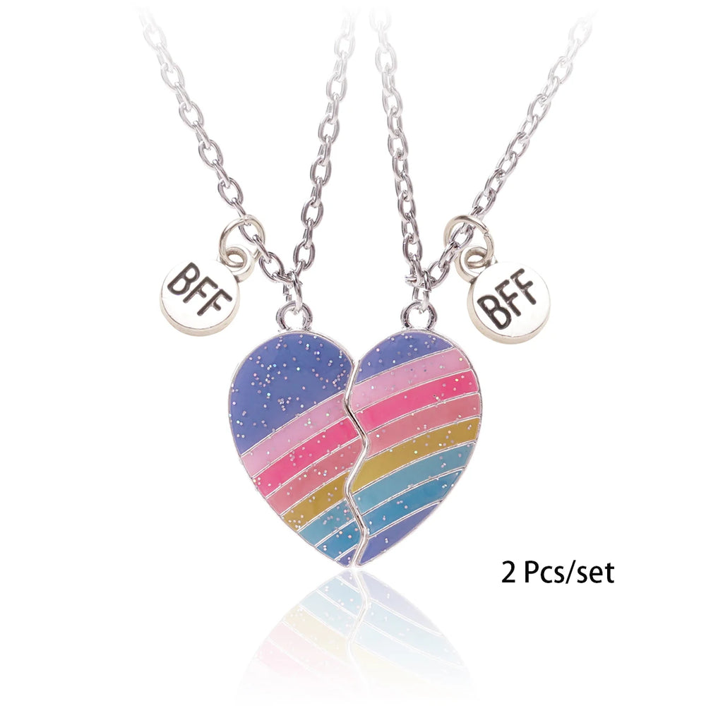 3 Pcs/set Best Friends Pendant Necklace For Woman Magnetic Adjustable Rainbow Daisy L alternate view