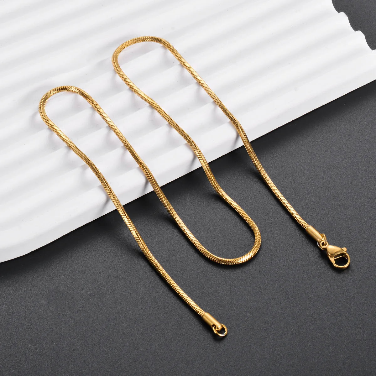 Witd 0.9/1.2/1.5/2mm Stainless Steel Square Snake Chain Necklace Choker DIY Gift For M close-up view