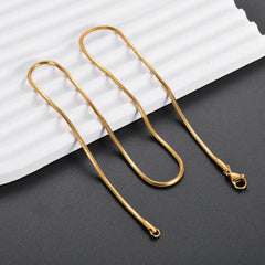 Witd 0.9/1.2/1.5/2mm Stainless Steel Square Snake Chain Necklace Choker DIY Gift For M close-up view