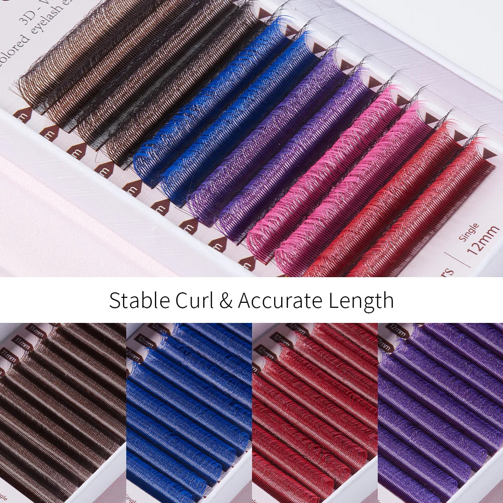 DeceMars 3D W-Shaped Colored Eyelashes | Salon-Grade Lash Extensions additional angle