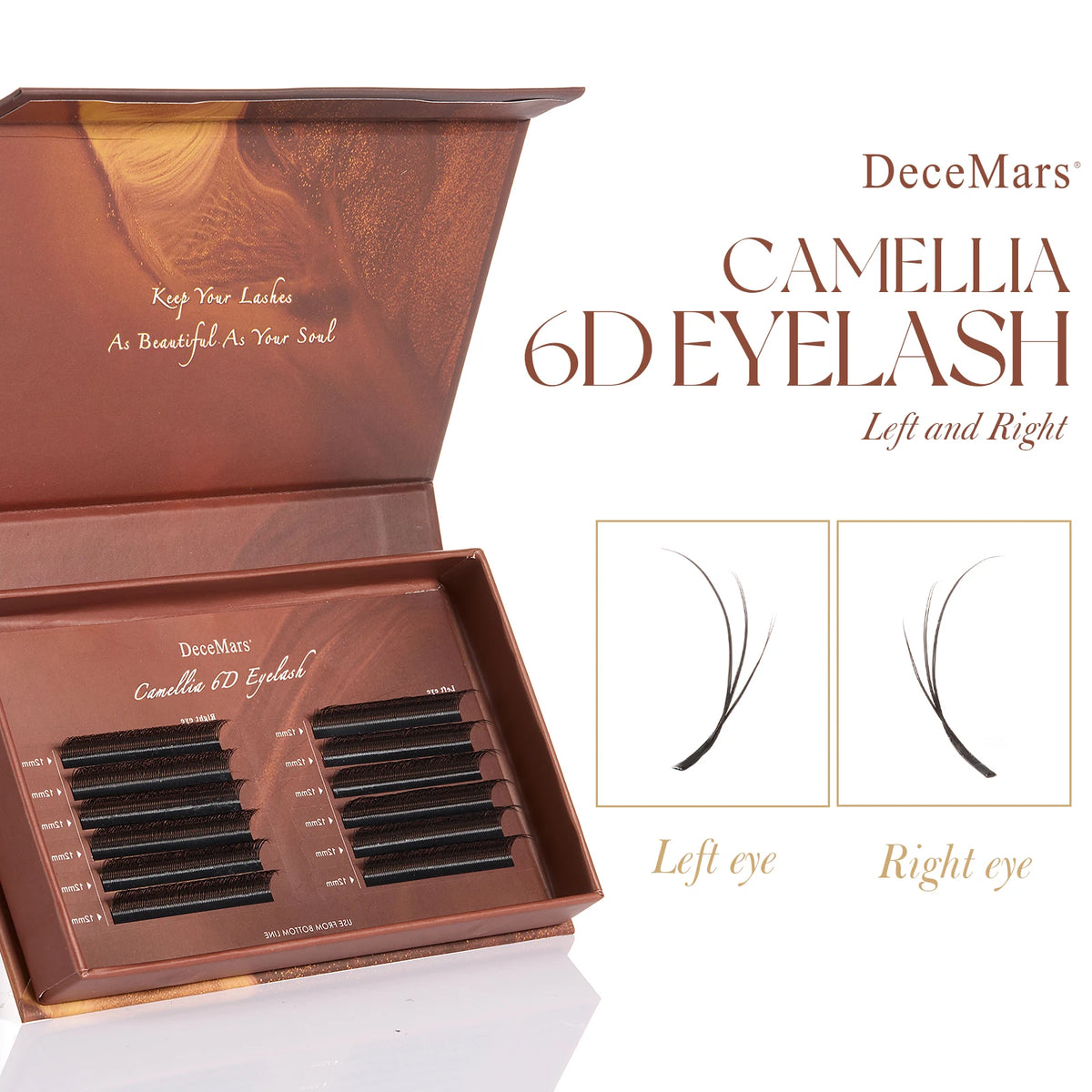 DeceMars Camellia YY Eyelash Extensions | 3D to 6D Flying Eyelash Kit lifestyle view
