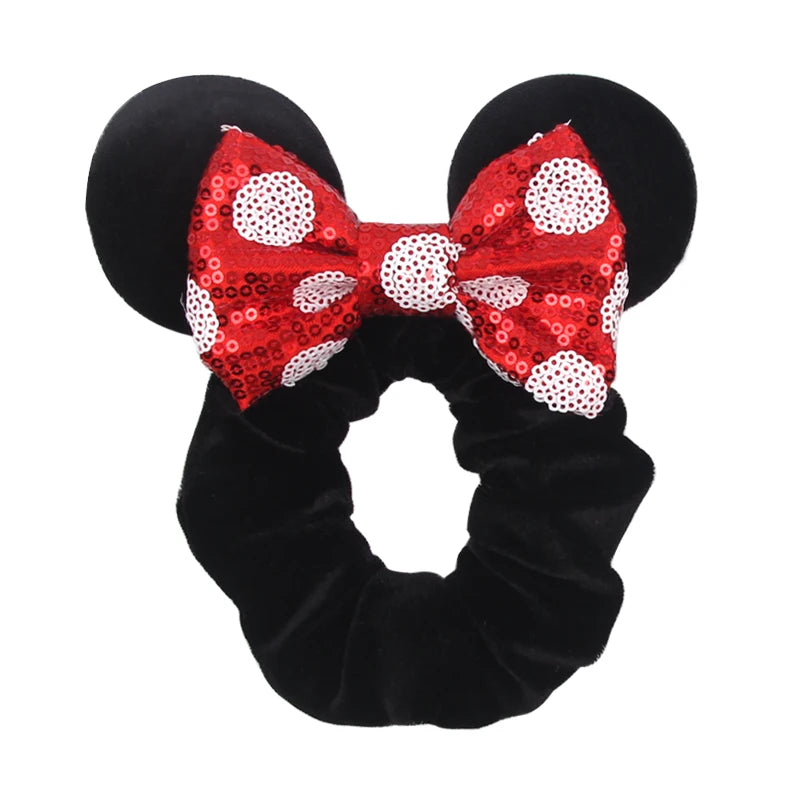 Women Ears Hair Scrunchies Velvet Hairbands For Girls Sequins Bows Headband Women T additional angle