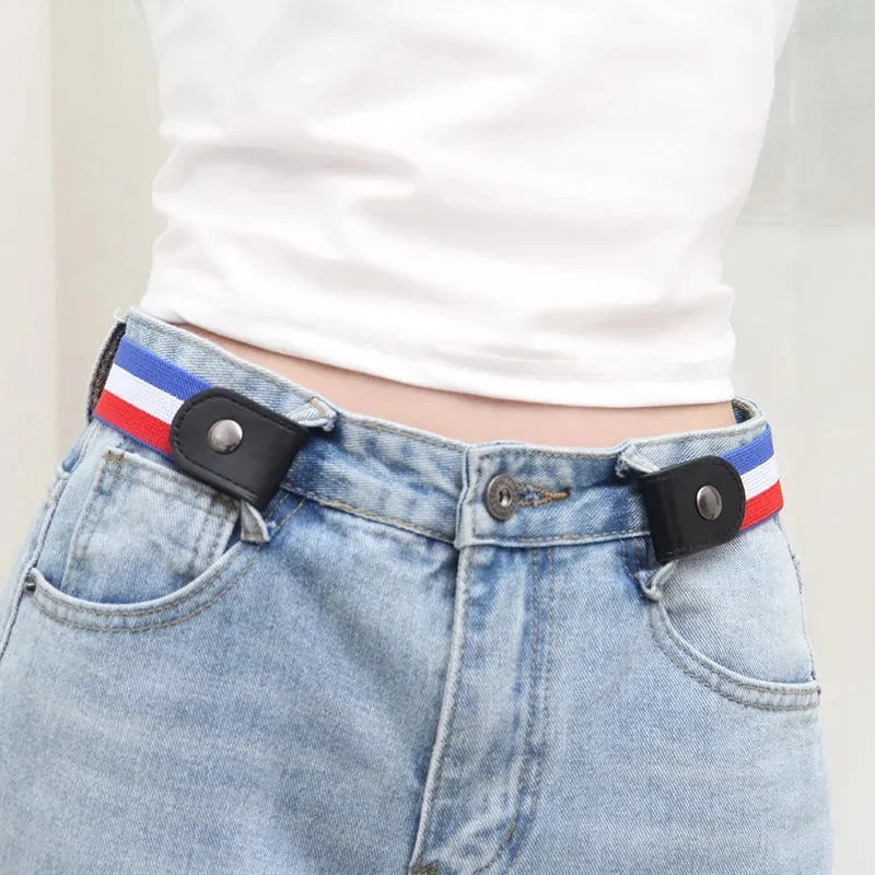 Simple And Fashionable Women'S Belt Elastic Lazy Men'S Belt Woven Invisible And Seamle close-up view