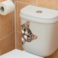 Cat Peeking Window Wall Sticker | Funny Home Decoration Decal close-up view