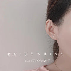 Crescent Moon Stud Earrings For Women New Fashion Small Geometry Invisible Ear Partner S detail view
