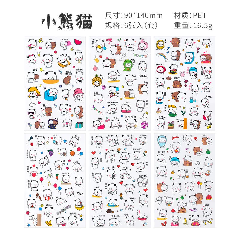6Pcs Waterproof Cartoon Sticker Set | Cute DIY Decals for Laptops, Phones, and Planne lifestyle view