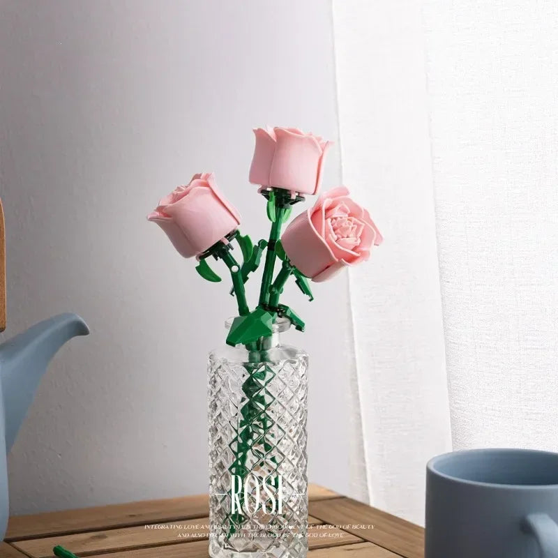Eternal Flower Rose Building Block Set | Compatible Gift for Valentine's Day Teachers alternate view