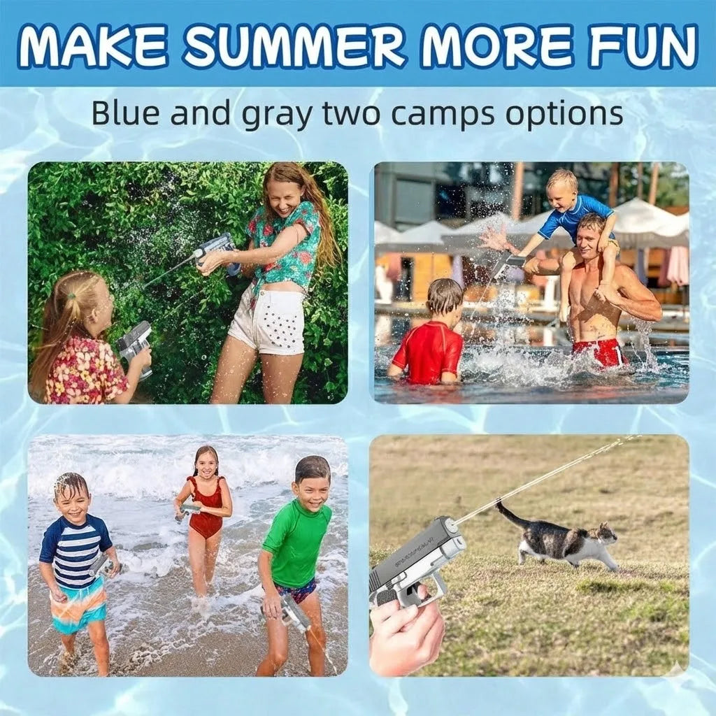 Electric Water Gun Rechargeable Automatic & Manual Spray Gun Capacity Range Up to 32 FT Range for Adults & Kids