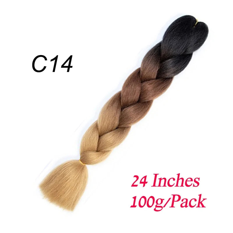 Lihui Pre Stretched Jumbo Braid Hair Extensions 24 inch | Kanekalon Synthetic Hair for African Braids