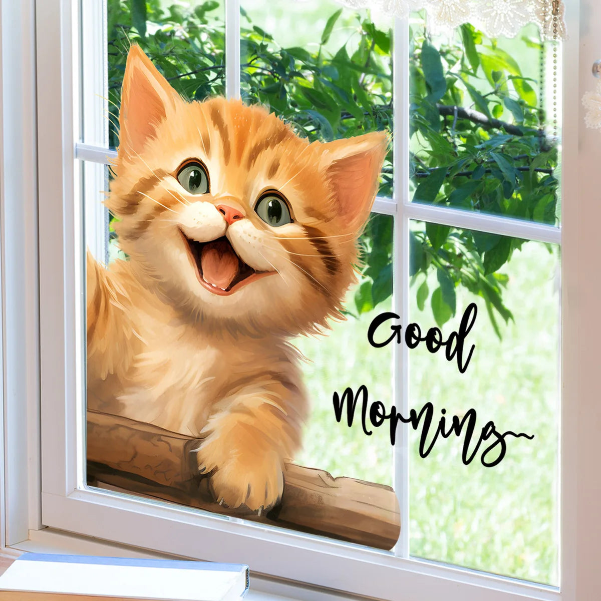 Cute Cat Wall Stickers | Peel and Stick Kitten Decals for Home Decor alternate view