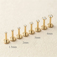 2/8PCS Stainless Steel Eearring Nose Stud Cartilage Piercing Jewelry Helix Tragus Lip close-up view