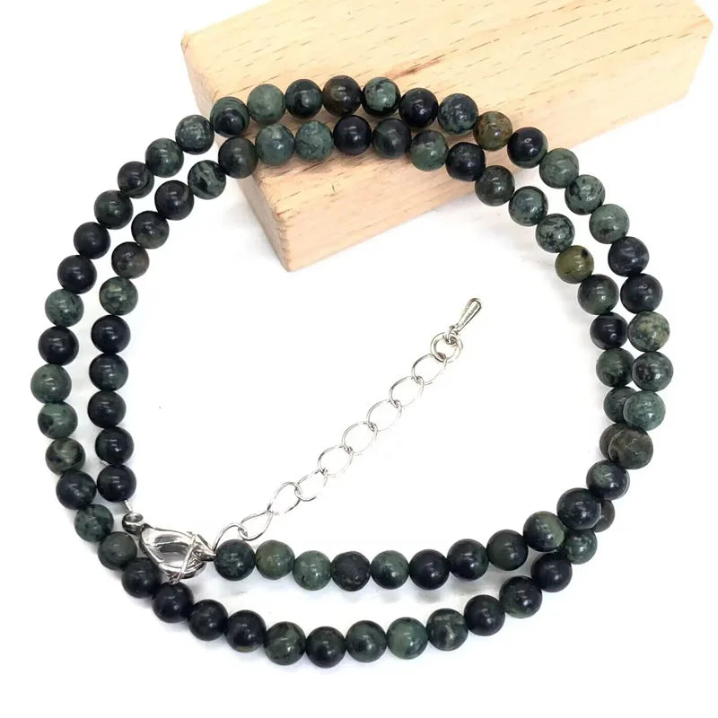 2025 Natural Stone Crystal Choker Necklace | 4mm Bohemian Adjustable Choker additional angle