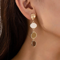 A Pair of Trendy, Casual, Fashionable, Oil-Drip Style, Elegant, Unique, Versatile Women's Earrings