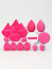 Cat Powder Cotton Candy 16-Piece Makeup Sponge Set | Soft Polyurethane Cosmetic Puffs close-up view
