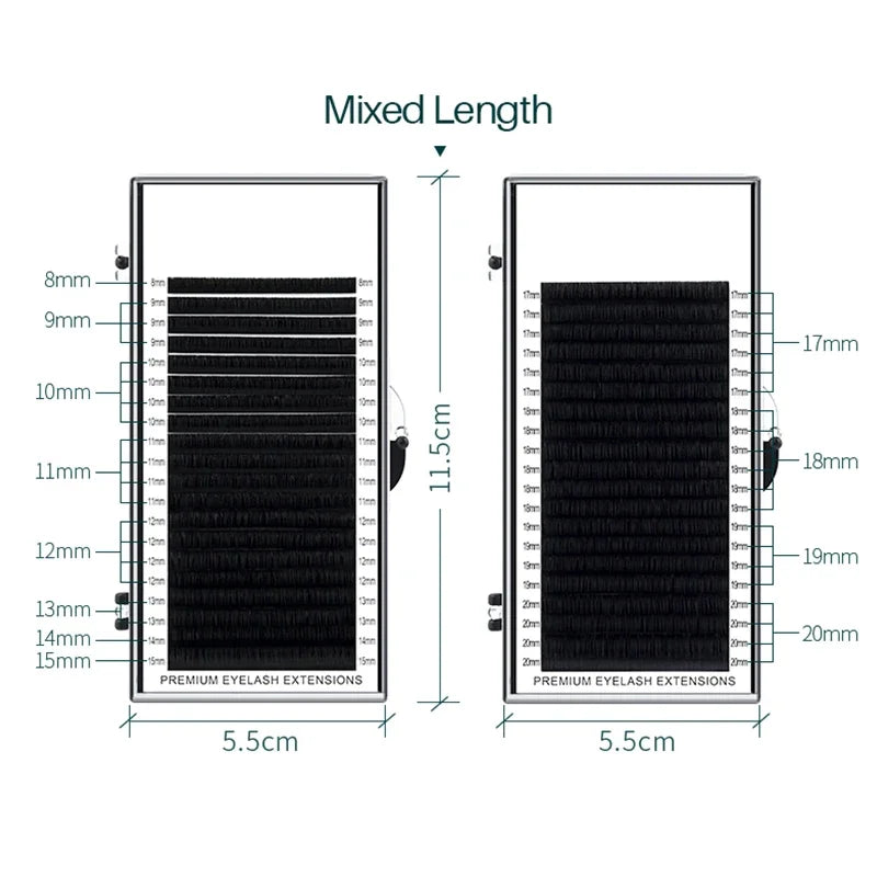 20 Rows High Density Eyelash Extensions | Natural Look for Beginners additional angle