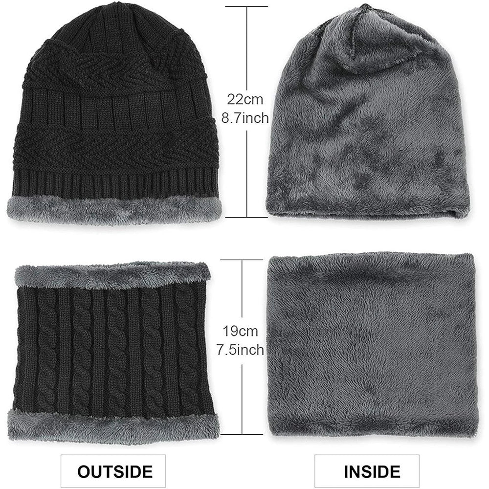 Kids Warm Knitted Hat and Scarf Set | Winter Accessories for Children detail view