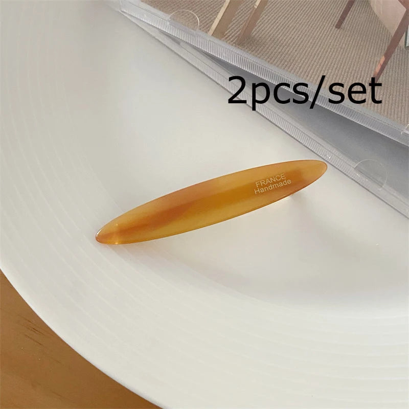 2pcs/set Acetate Hair Clips Hollowed Oval Geometric Barrettes Side Pins Hairpin Women Hair Accessories