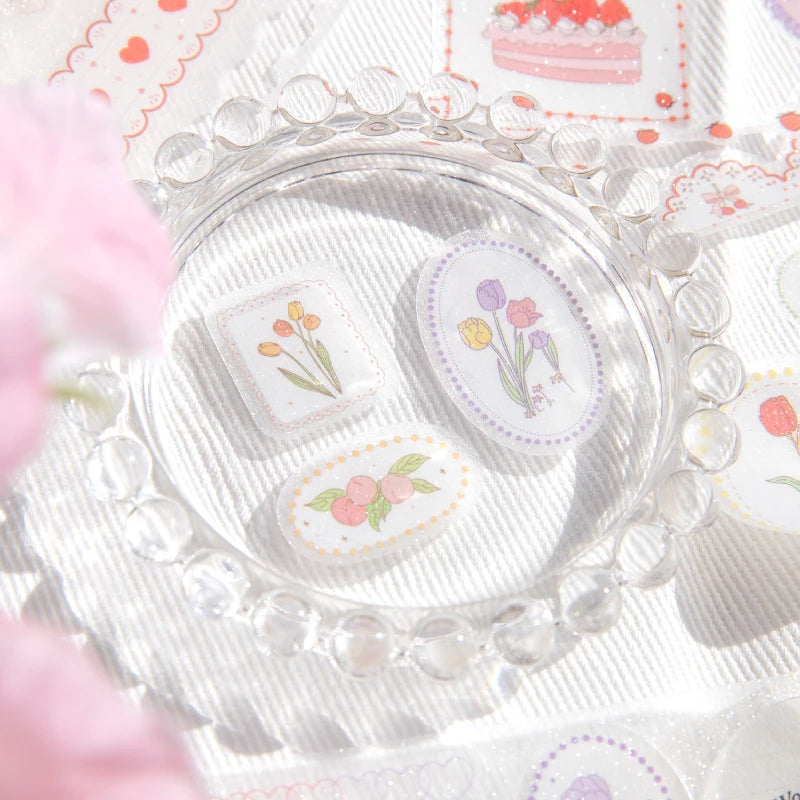 Journal GO Dessert Strawberry Washi Tape Set | Scrapbooking and Journaling Masking Tap close-up view